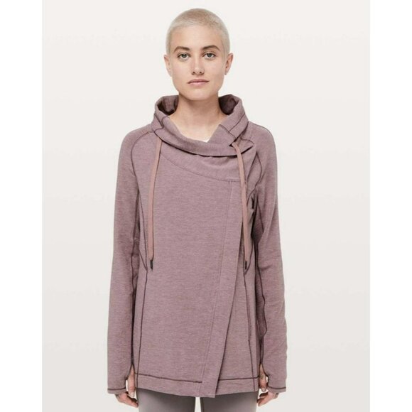 Lululemon Tops - Lululemon Coast Easy Wrap Heathered Misty Merlot Size 4 EUC